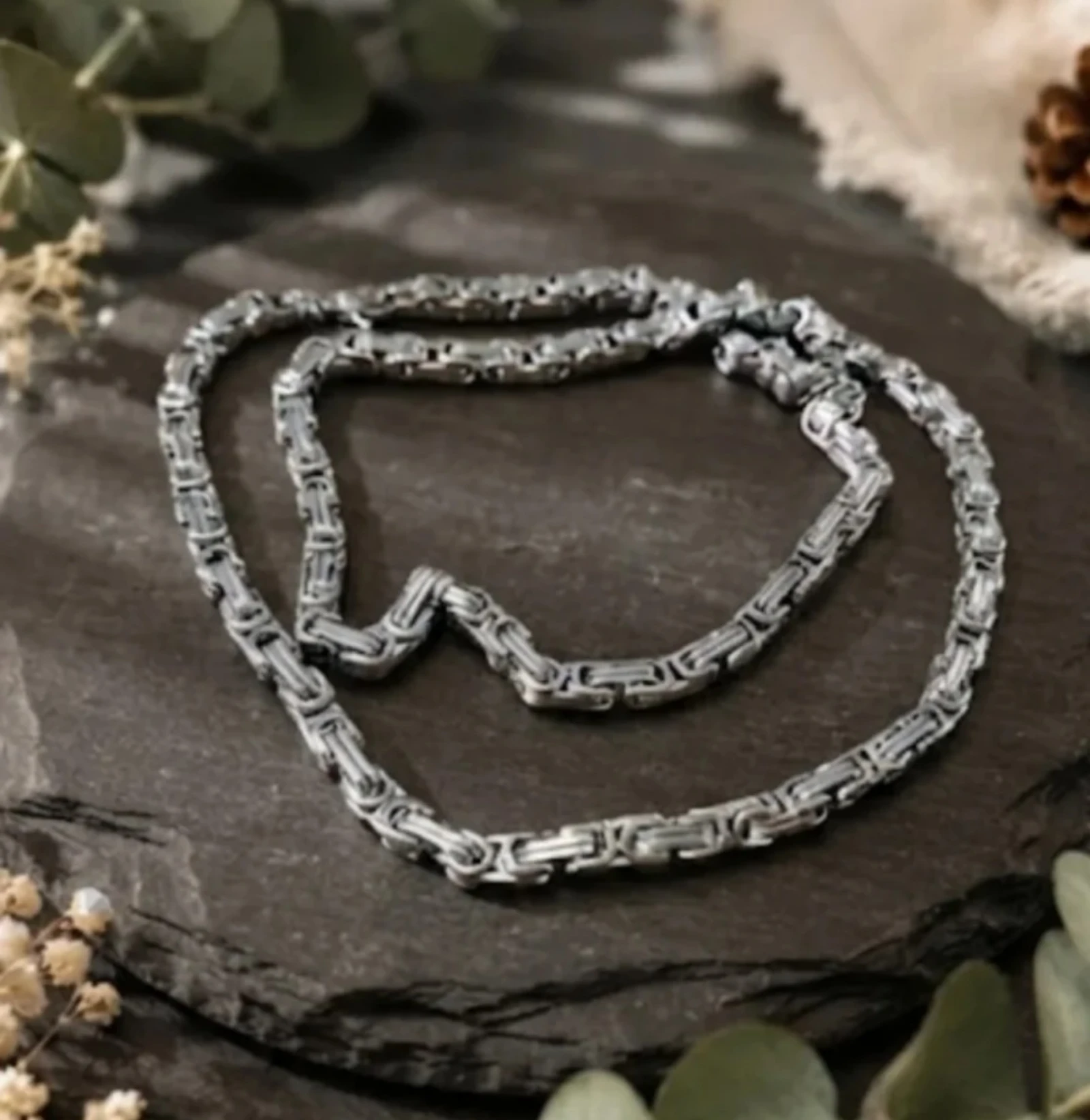 Cadena de acero estilo bizantino